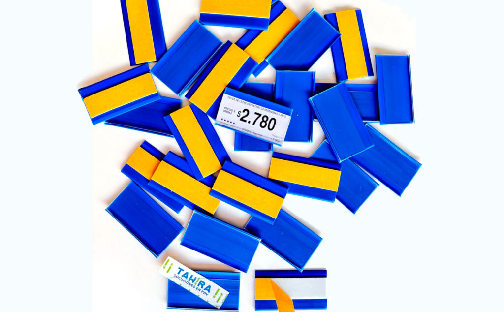 Portaprecio individual azul